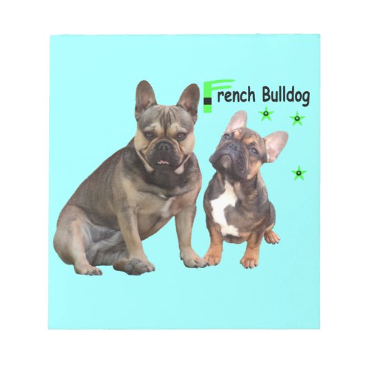 Französische Bulldoggen Notizblock Notitieblok (Voorkant)