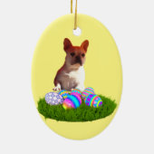 Französische Bulldoggen Ostern French Bulldog Keramisch Ornament (Achterkant)