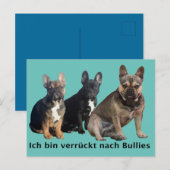 Französische Bulldoggen Postkarte Briefkaart (Voorkant / Achterkant)