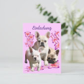Französische Bulldoggen Schmetterling  Bulldog Briefkaart (Staand voorkant)