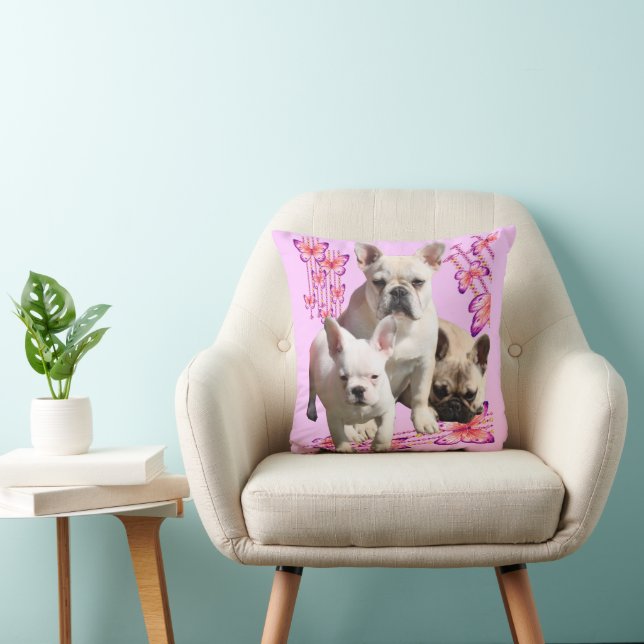 Französische Bulldoggen Schmetterling  Bulldog Kussen (Stoel)