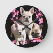 Französische Bulldoggen Schmetterling  Bulldog Ronde Klok (Voorkant)