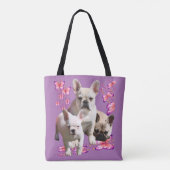 Französische Bulldoggen Schmetterling  Bulldog Tote Bag (Achterkant)
