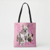 Französische Bulldoggen Schmetterlings Tag Tote Bag (Voorkant)