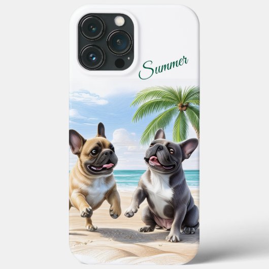 Französische Bulldoggen Strand French Bulldog Case-Mate iPhone Case (Achterkant)