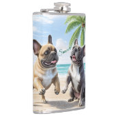 Französische Bulldoggen Strand French Bulldog Heupfles (Rechts)