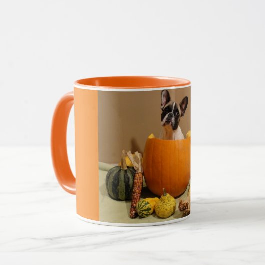 Französische Bulldoggen Tasse Halloween Mok (Voorkant links)