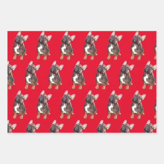 Französische Bulldoggen und Mastiff Geschenkpapier Inpakpapier Vel (Voorkant 3)