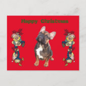 Französische Bulldoggen Weihnachten Feier Briefkaart (Voorkant)