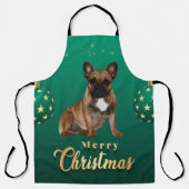 Französische Bulldoggen Weihnachten Feier Schort (Voorkant)