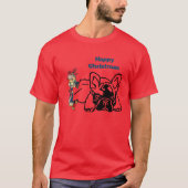 Französische Bulldoggen Weihnachten Feier T-shirt (Voorkant)