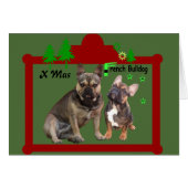 Französische Bulldoggen Weihnachtskarte (Voorkant Horizontaal)