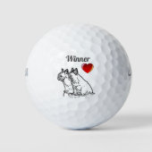 französische Bulldoggen zwei Freunde  Golfballen (Voorkant)