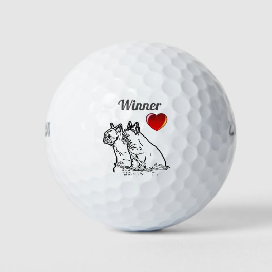 französische Bulldoggen zwei Freunde Golfballen (Voorkant)