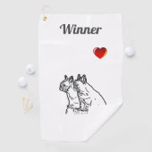 französische Bulldoggen zwei Freunde Golfhanddoek (Insitu)