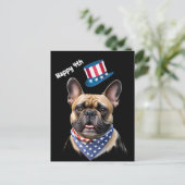 Französischen Bulldoggen Amerika 4.Juli Briefkaart (Staand voorkant)