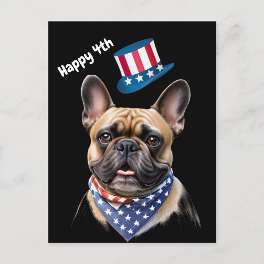 Französischen Bulldoggen Amerika 4.Juli Briefkaart (Voorkant)