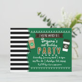 Frap Coffee Verjaardagsfeest Chic Uitnodigingen (Staand voorkant)