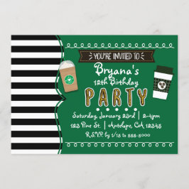 Frap Coffee Verjaardagsfeest Chic Uitnodigingen
