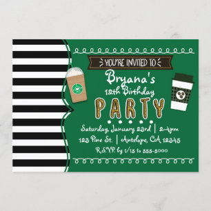 Frap Coffee Verjaardagsfeest Chic Uitnodigingen
