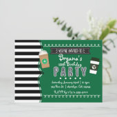 Frap Koffie Verjaardagsfeest Tiener Uitnodigingen (Staand voorkant)