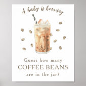Frappe Coffee - Hoeveel koffiebonen Poster (Voorkant)