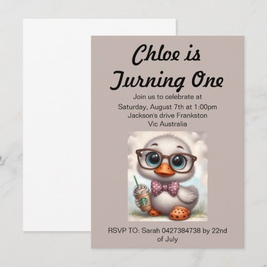 Frappe eendje in crocs kaart (Voorkant / Achterkant)