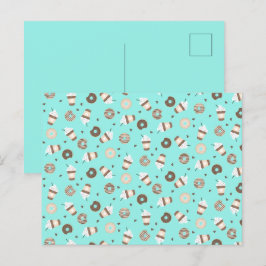 Frappuccino Coffee Sprinked Donut Patroon Briefkaart