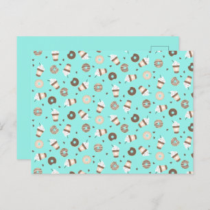 Frappuccino Coffee Sprinked Donut Patroon Briefkaart