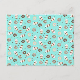 Frappuccino Coffee Sprinked Donut Patroon Briefkaart