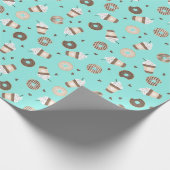 Frappuccino Coffee Sprinked Donut Patroon Cadeaupapier (Hoek)