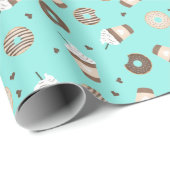 Frappuccino Coffee Sprinked Donut Patroon Cadeaupapier (Rol Hoek)