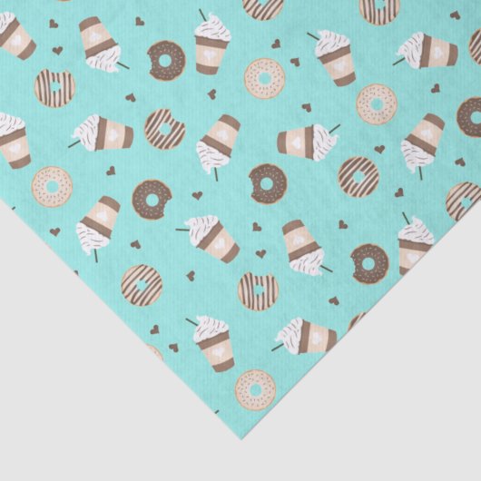 Frappuccino Coffee Sprinked Donut Patroon Tissuepapier (Detail)
