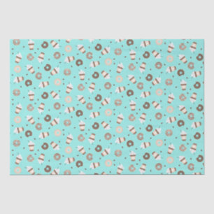 Frappuccino Coffee Sprinked Donut Patroon Tissuepapier
