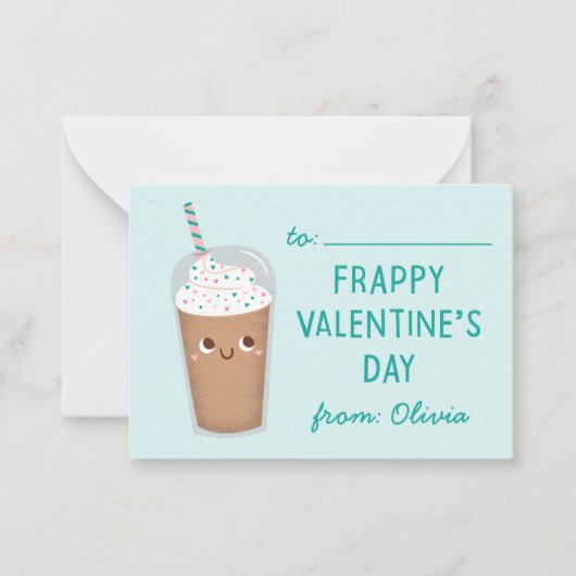 Frappy Valentijnsdag - Mint Note Card Notitiekaartje (Voorkant)