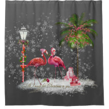 Frase de Natal Com Casal de Flamingos