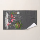 Frase de Natal Com Casal de Flamingos Handdoek (Handdoek)