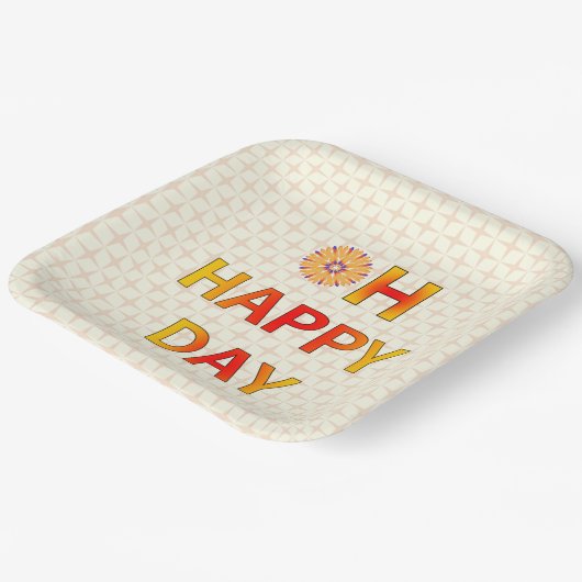 Frase happy days papieren bordje (Gebogen)