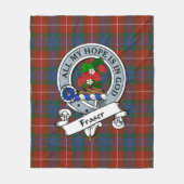 Fraser Ancient Clan badge Tartan Pset Fleece Deken (Voorkant)