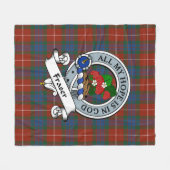 Fraser Ancient Clan badge Tartan Pset Fleece Deken (Voorkant (Horizontaal))