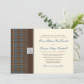 Fraser Ancient Hunting Tartan Wedding Invitation Kaart (Staand voorkant)