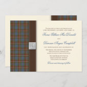 Fraser Ancient Hunting Tartan Wedding Invitation Kaart (Voorkant / Achterkant)