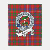 Fraser Clan Badge Clan Badge Tartan Pset Fleece Deken (Voorkant)