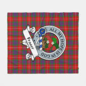 Fraser Clan Badge Clan Badge Tartan Pset Fleece Deken (Voorkant (Horizontaal))