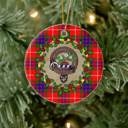 Fraser Clan Badge & Tartan Persoonlijke mas Keramisch Ornament (Boom)