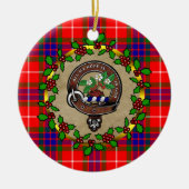 Fraser Clan Badge & Tartan Persoonlijke mas Keramisch Ornament (Voorkant)
