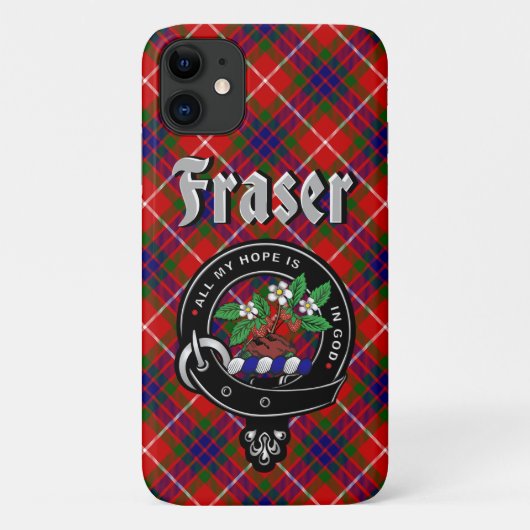 Fraser Clan Badge & Tartan Telefoon Case (Achterkant)
