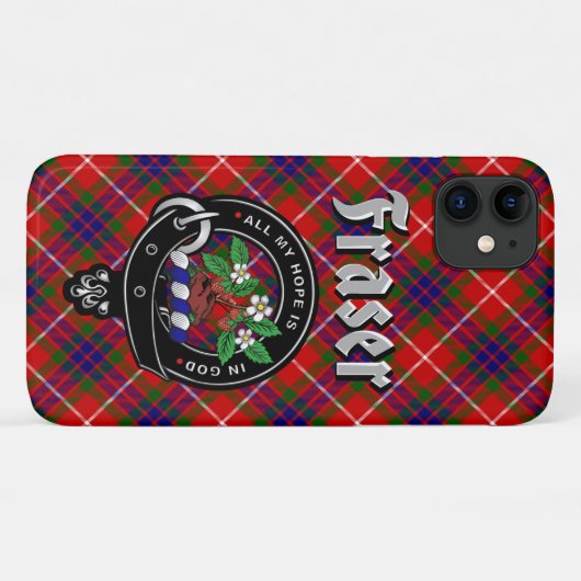 Fraser Clan Badge & Tartan Telefoon Case (Achterkant (horizontaal))