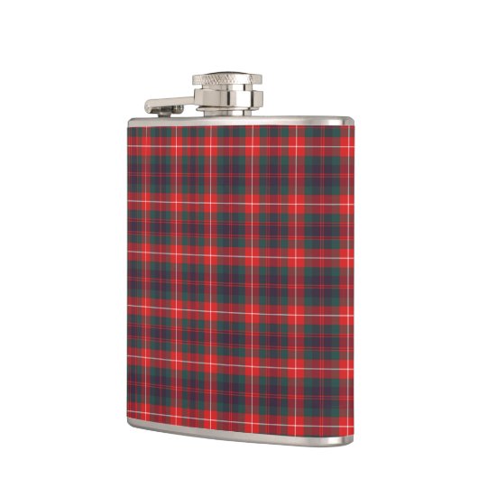 Fraser Clan Bright Red en Navy Blue Modern Tartan Heupfles (Links)