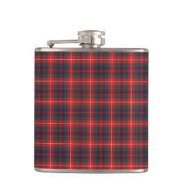 Fraser Clan Bright Red en Navy Blue Modern Tartan Heupfles